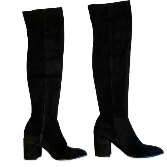 Steve Madden Jacey over-the-Knee Black Microsuede Boots Women's Size 7.5 - Picture 7 of 11
